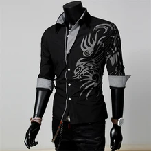 Shirt Long Sleeve Men 2017 Men’s Shirt Multi-color LEFT ROM Fashion Leisure Trends Business Male Best Size S-4XL Pattern Youth