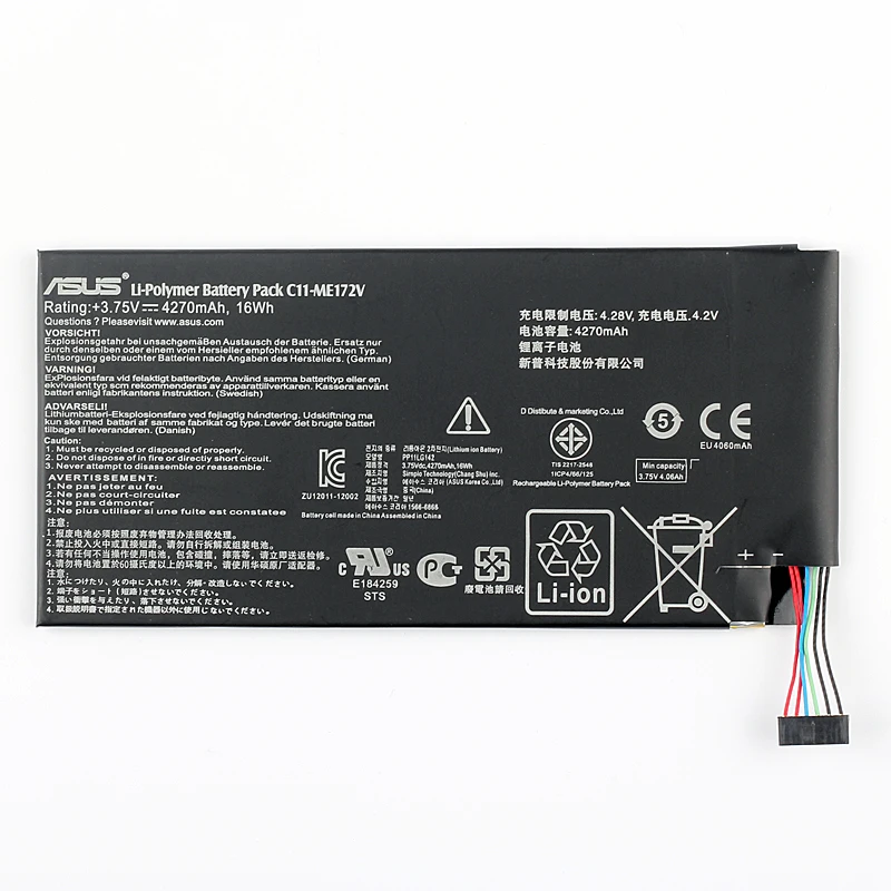 ASUS C11-ME172V планшетный ПК аккумулятор для ASUS MeMoPad K0W K004 Fonepad ME371MG ME371 ME172V 4270mAh