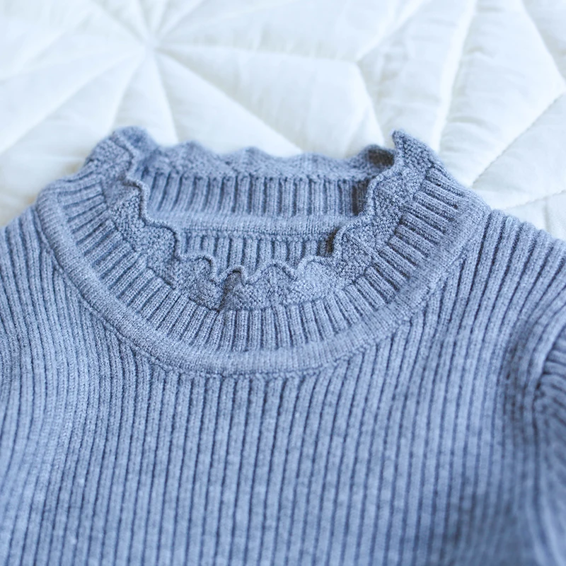 Свитер для новорожденных девочек; сезон осень-зима; хлопковый джемпер с длинными рукавами; пуловеры для маленьких детей; детская верхняя одежда
