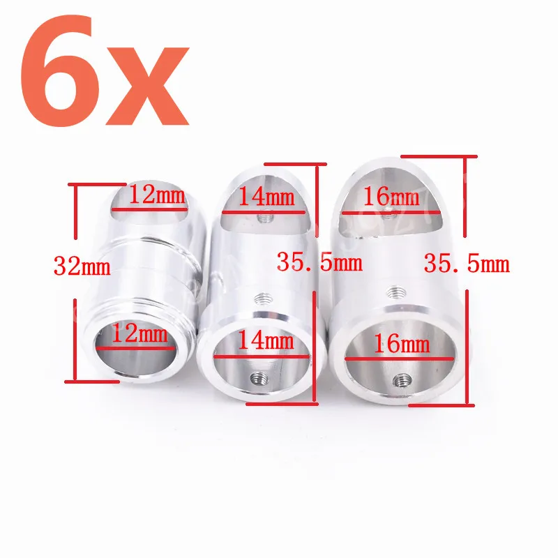 

6pcs Multi Axis Aircraft Landing Gear Aluminum Three Channel Tripod Carbon Fiber Tube Connector 12mm-14mm-16mm UAV Accessories