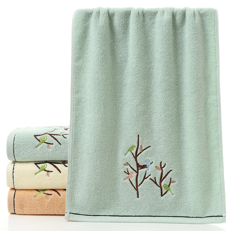 

1PCS 33*73cm Soft Embroidery Face Towel 100% Bamboo Fiber Fabric Fashional Bordered Bathroom Towels Skin Care Towel Facecloth