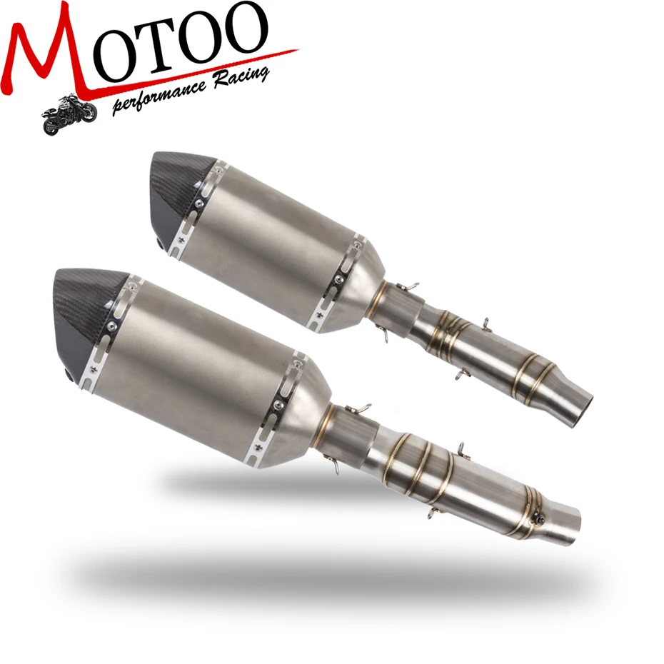 

Motoo -Slip-on Mid-Pipe exhaust Muffler Carbon Fiber Motorcycle Exhaust middle Pipe Escape FOR Kawasaki Z1000 2010-2016