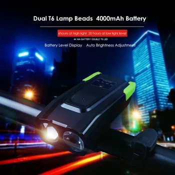 

800 Lumens LED Smart Induction Bicycle Headlight 4000mAh USB Rechargeable Bicycle Front Light with Horn Bike Lamp Cycle Flashlig