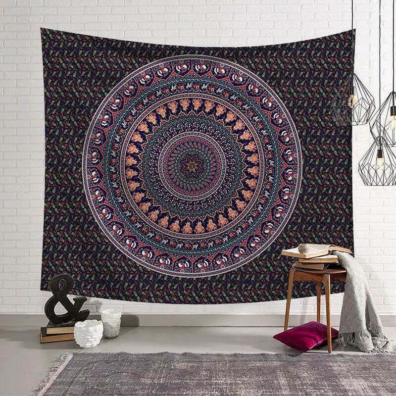 

Indian Mandala Tapestry Wall Hanging Twin Hippie Bedspread Gypsy Art Decor Throw Mandala Pattern Blanket Tapestry Home Decor