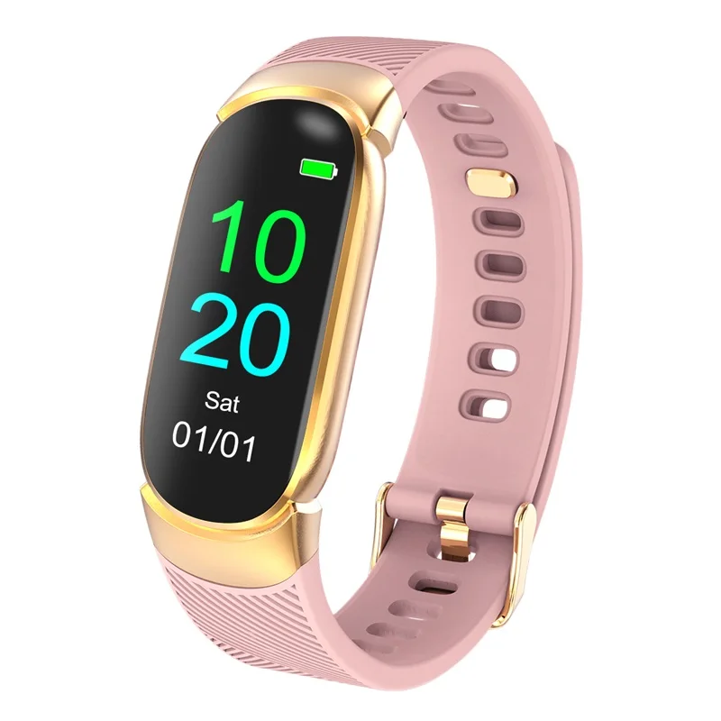 Женские Смарт-часы, мужские, светодиодный, водонепроницаемый, спортивный, умный Браслет, пульсометр, кровяное давление, шагомер, часы, часы для Android IOS - Цвет: Pink