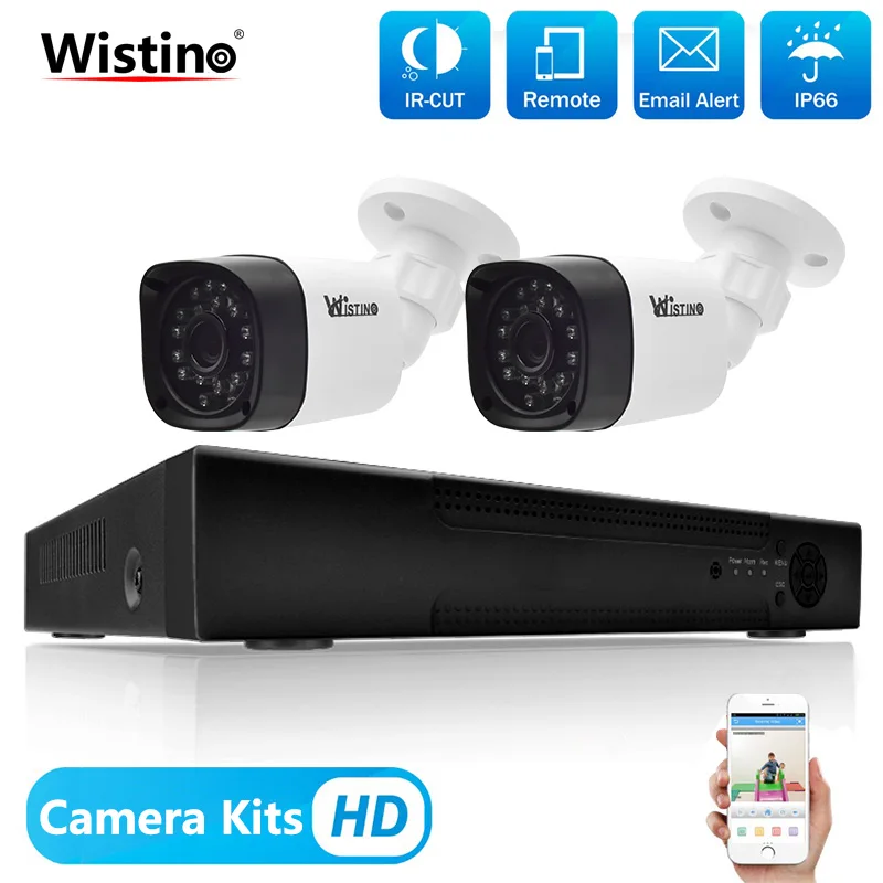 

Wistino CCTV 8CH NVR Security System Kit 1080P 2pcs IP Camera Outdoor H.265 Surveillance Video Monitor IR Night Vision 1MP 1.3MP