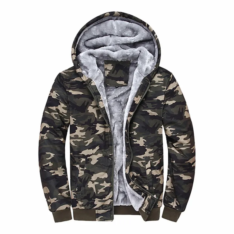 

Sudaderas Hombre 2019 Brand Clothing Camouflage Hoodies Tracksuits Velvet Fleece Thick Camo Mens Hoodies and Sweatshirts