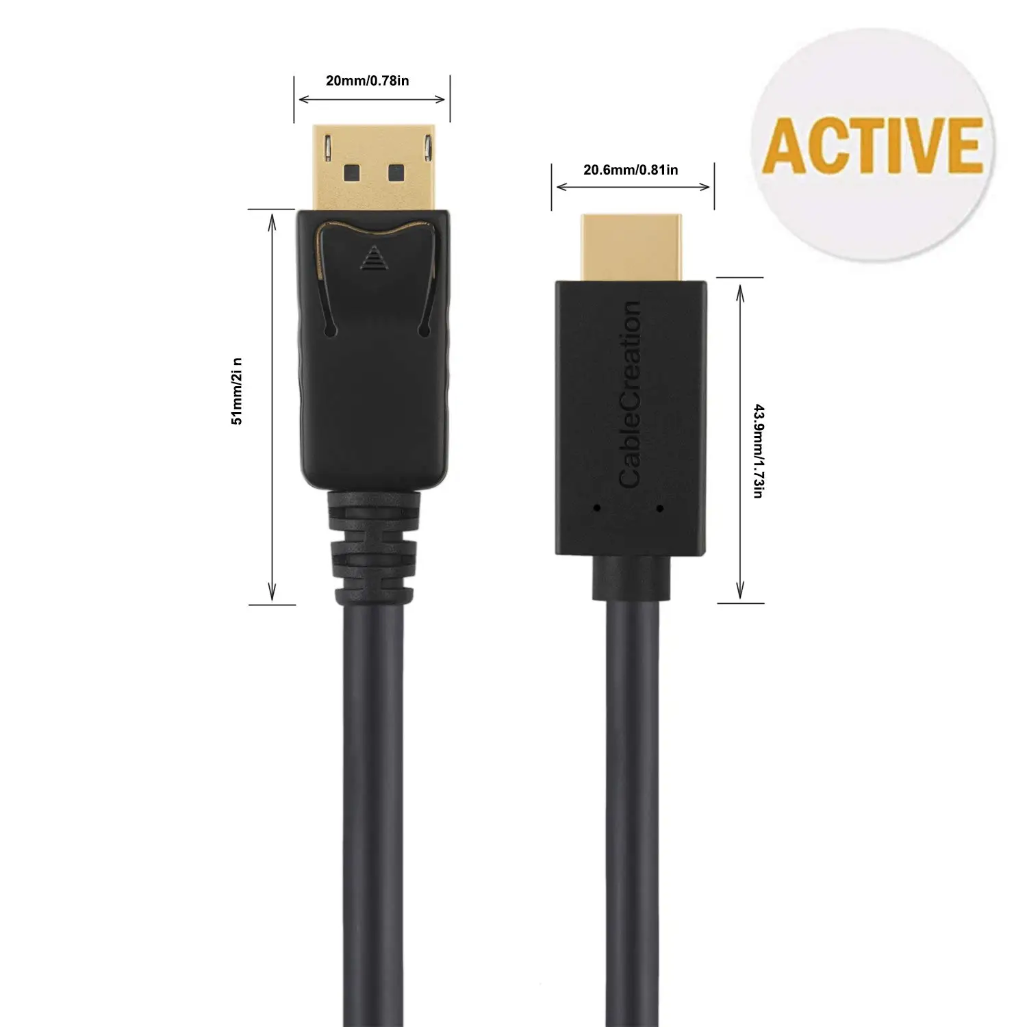 Активный Кабель jorinдо DP HDMI (DP1.2) 6 футовый DisplayPort к 4K x 2K и 3D аудио/видео