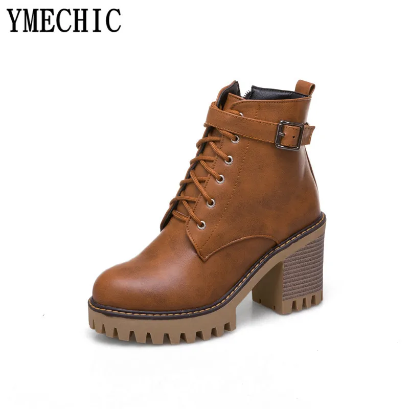 YMECHIC/Винтажная обувь в стиле уличного панк на шнурках Женская готическом большие