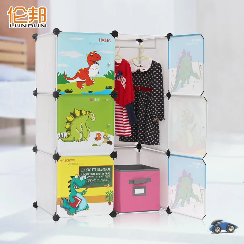 

Child simple wardrobe baby toy clothes storage cabinet folding hanger lm237