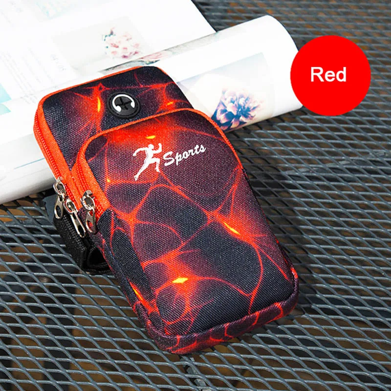 Наручный ремешок для мобильного телефона сумка Универсальный спортивный чехол для телефона для бега применимо меньше, чем 6,5 дюймов чехол для телефона на руку для спорта, pu-нарукавник класса смартфон - Цвет: Красный