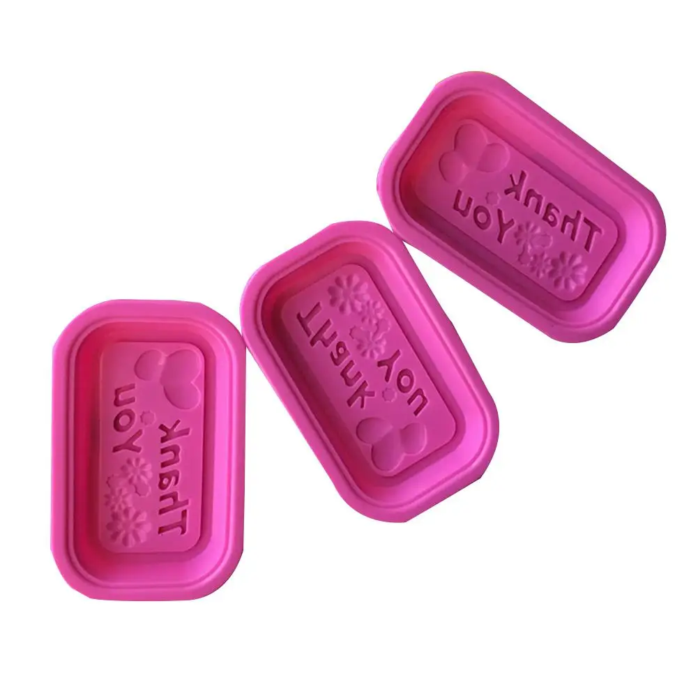 

TPFOCUS Handmade Reusable Silicone Soap Mold DIY Thank You Soaps Moulds Random Color