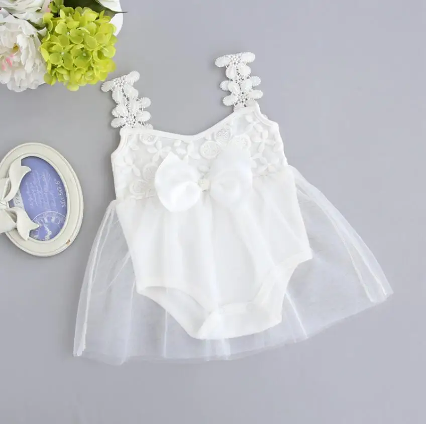 

Baby summer bodysuit infant girls princess dress 6-24m baby christening baptism gown party wedding birthday photo shooting dress