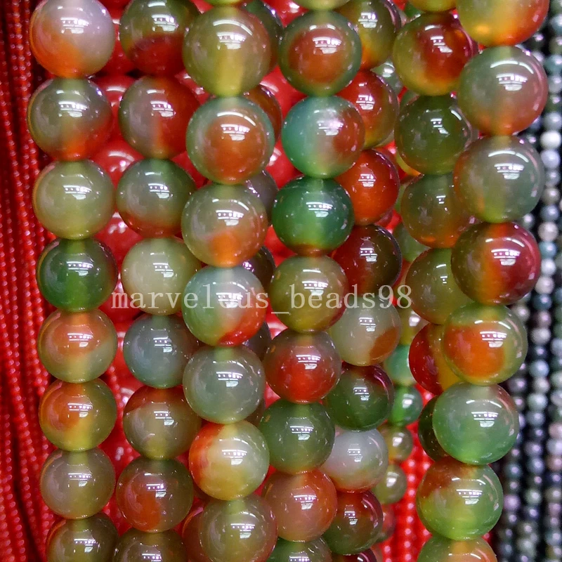 

Free shipping Fashion Jewelry 10mm Multicolor Carnelian Round Gobal Loose Beads Strand 15" G7074