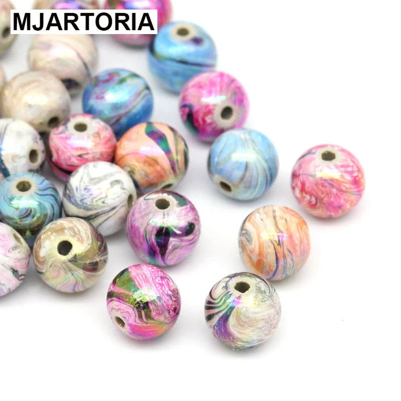 

300PCs Random Mixed Acrylic Beads For Jewelry Making Colorful Ball Spacer Beads 8mm DIY Jewelry Findings Fit Bracelet Necklace