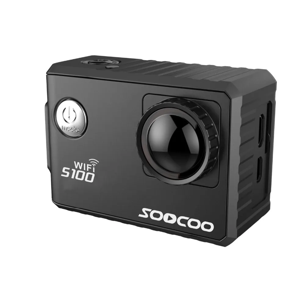 SOOCOO экшн Камера S100, 4 K, Wi-Fi, NTK96660 Водонепроницаемый возможностью погружения на глубину до 30 м встроенный гироскоп с gps удлинитель(gps модели не входят в комплект) Спортивные Камера - Цвет: Черный