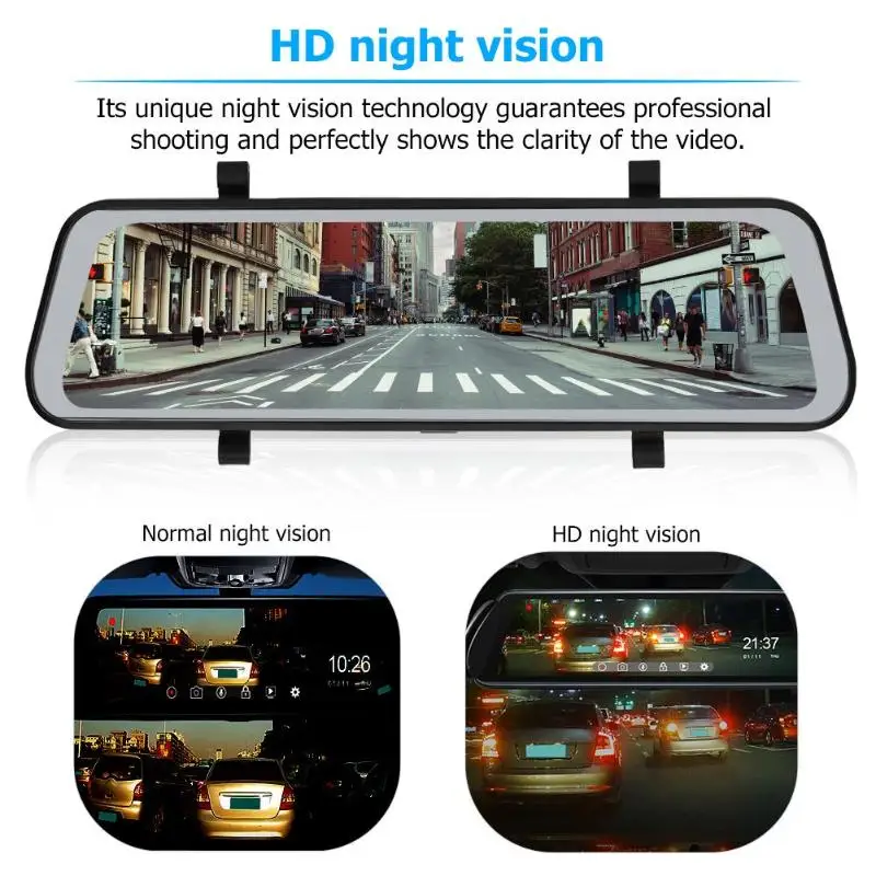 9,66 дюймов DVR 4G Android 8,1 Автомобильная камера с зеркалом заднего вида Bluetooth gps навигатор ADAS камера ночного видения
