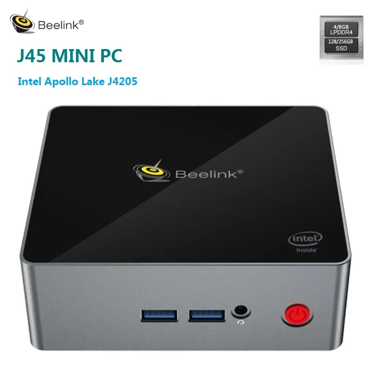 Мини ПК Beelink J45 Intel Apollo Lake Pentium J4205 2 4 ГГц 5 8 Wi Fi BT4.0 поддержка 4K H.265 1000 Мбит/с Windows