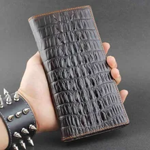 Мужской винтажный крокодиловый стиль Байкерский кожаный чехол для денег держатель кошелек