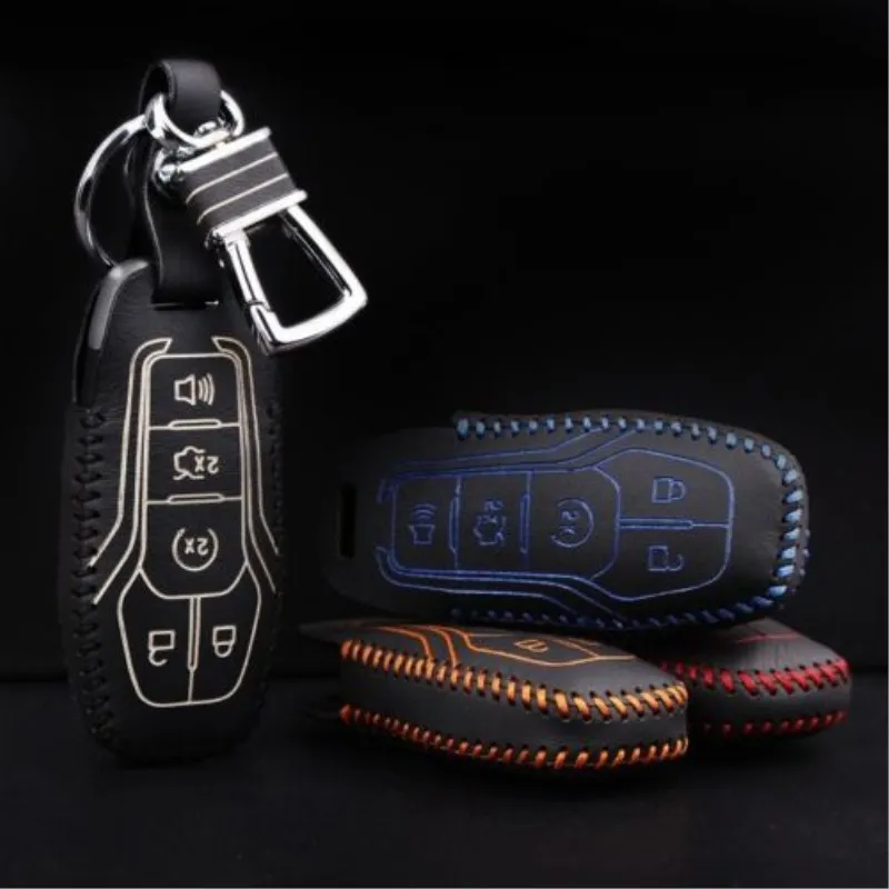 High quality Top Layer Leather key case 2013-2020 For Fords F150 King Ranch supercrew Limited Mustang car | Автомобили и