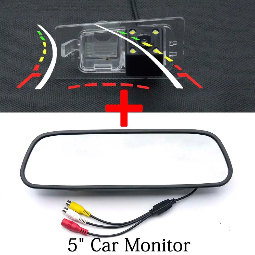 Динамическая траектория Автомобильная камера заднего вида для азиатского hyundai Elantra 2011 2012 Kia Ceed Европейская версия 4,3 5 дюймов парковочный монитор - Название цвета: Camera 5 inch Mirror