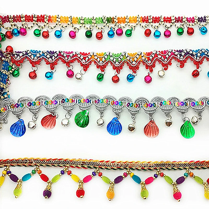 

Tribal Belt ATS Gypsy Belly Dance Latin Fringe Tassel Belt 1 Yards Mirror Kuchi Coin Shells Button Tassel