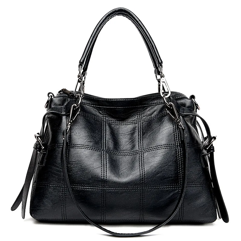 Yonder женская сумка, женская сумка из натуральной кожи, женская сумка через плечо, женская сумка через плечо, Бостонская сумка, сумка для основной женщины, серый/черный - Цвет: Black