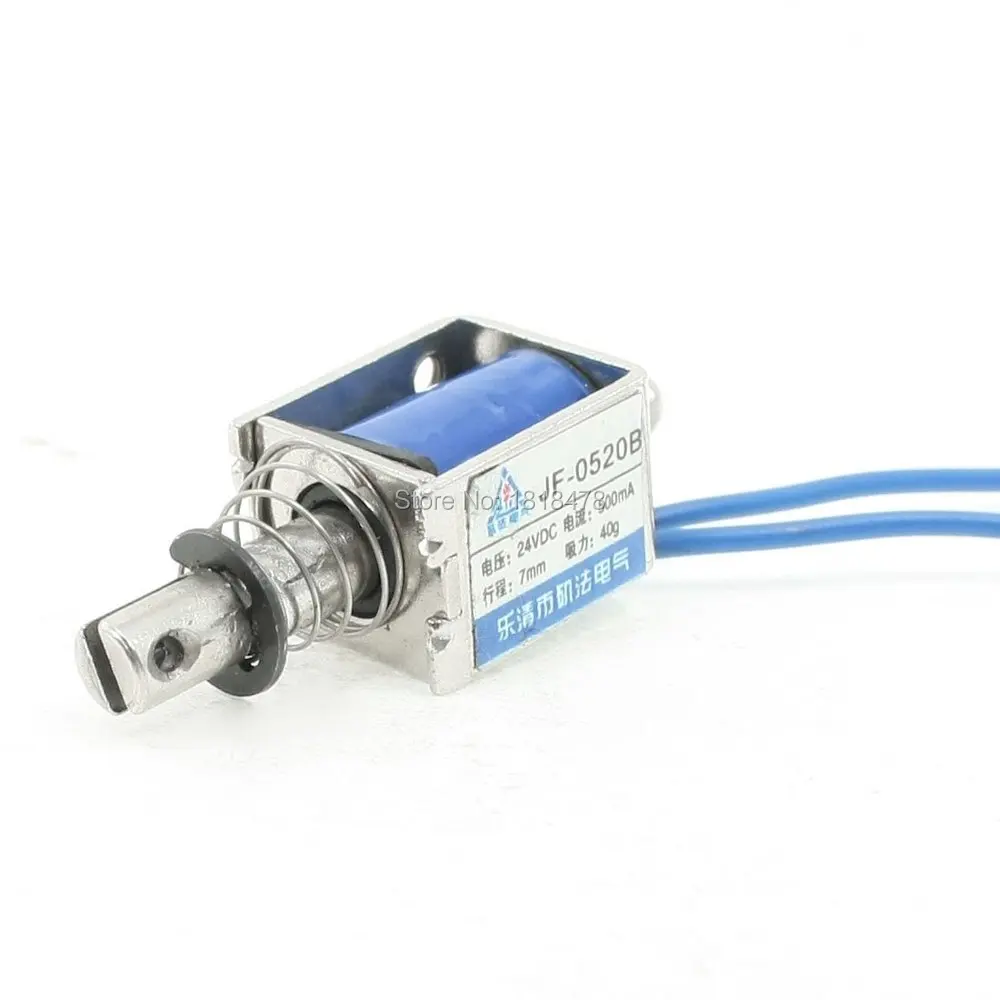 

JF-0520B DC6V DC12V300mA DC 24V 500mA Push Pull Type Open Frame Solenoid Electromagnet 10mm 0.4N 40g