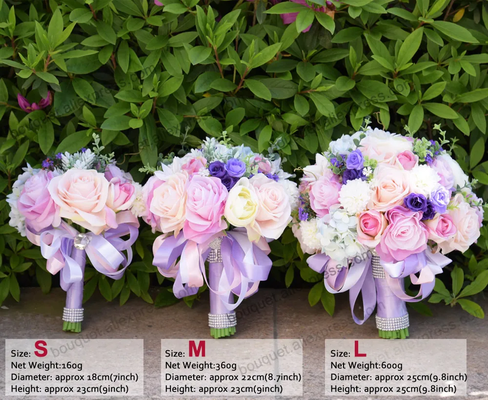 Kyunovia шелковые свадебные цветы сад букет украшение для дома цветы невесты букеты роз Гортензия Букет невесты 3 размера FE67