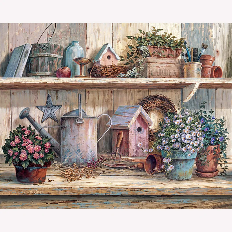 

40x50cm New Arrival Farm Tool Flower Diamond Painting 5D DIY Cross Stitch Full Round Square Home Decoration Mosaic Picture Gift