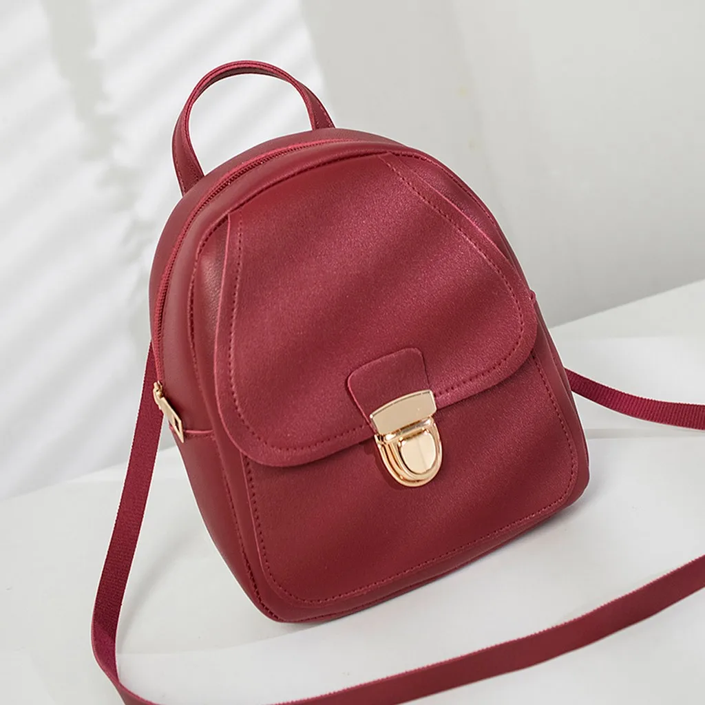 

Leather Women Backpack 2019 New Retro School Backpacks Solid PU Korean Preppy Women Bags Fashion Travel Girl Backpacks May8