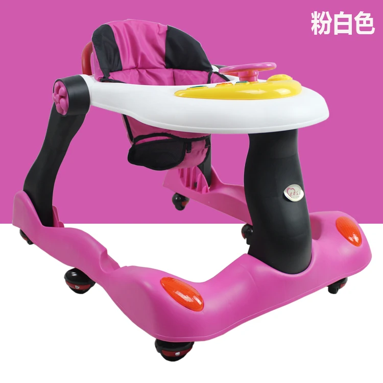 От переворачивания для младенцев детские ходунки Детские U автомобиль-ходунки с колесами Музыка Складная детская коляска обучения для ходьбы по помощи