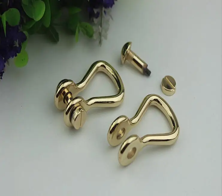 

(10 PCS/lot) DIY craft leather handbags 1 cm cm inner diameter removable screws activity button D/D word hardware accessories