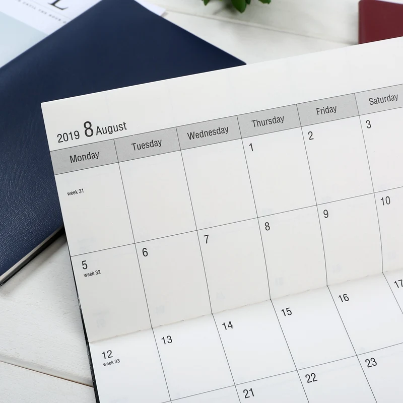 2019 calendar diary planner notepad, check list daily organizer