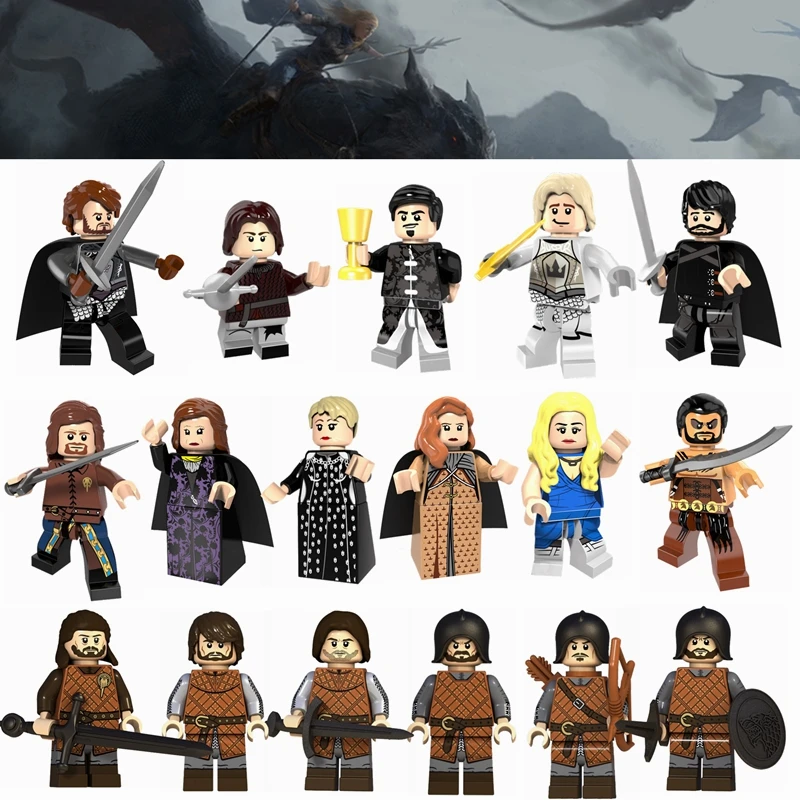 

Game of Thrones Ice and Fire Legoing Figures Jon Snow Arya Sansa Robb Catelyn Building Blocks Toys for Children With Legoings