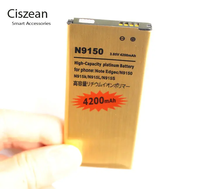 

Ciszean 1x 4200mAh EB-BN915BBC Replacement Gold Battery For Samsung Galaxy Note Edge N9150 N915K N915L N915S batteries