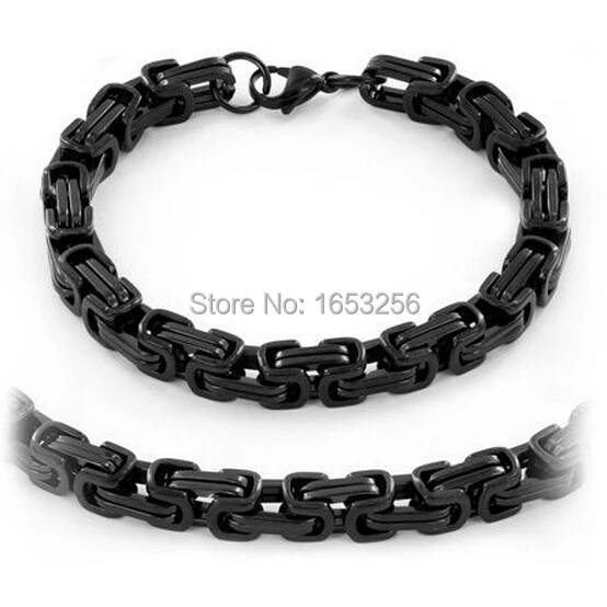 High Quality Ip Black Plated 316l Stainless Steel Men's Cool Chain Link