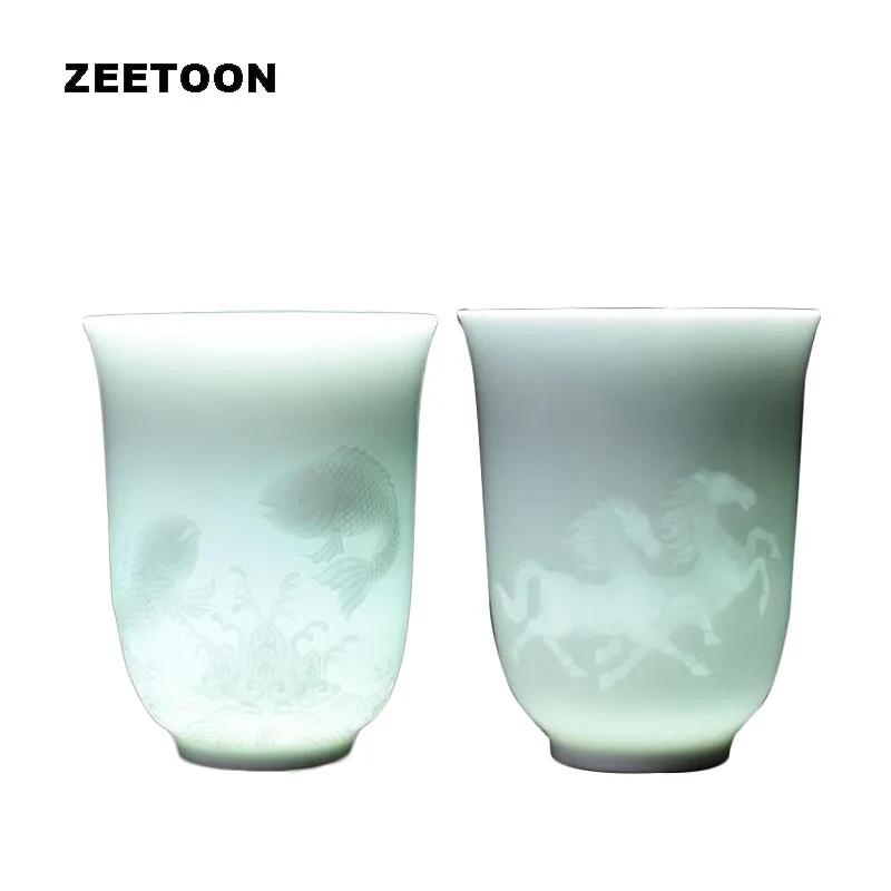 

160ml Longquan Celadon Teacup Crafts Chinese Kung Fu Tea Set Drinkware Tableware Tea Cup Master Water Cups Espresso Mug Decor