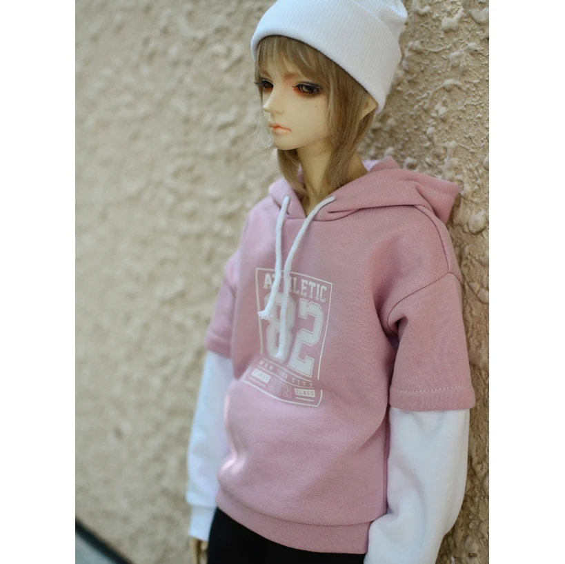 BJD Pink Hoody Outfits Top Sports Clothing Casual For 1/4 1/3 SD17 70cm 17" 24" Tall BJD doll MSD SD DK DZ AOD DD Doll HEDUOEP