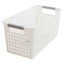 New-Japanese-style Stackable Plastic Storage Baskets/Bins Organizer Fruit Toys Clothes Glove Box Debris Storage Basket (white)