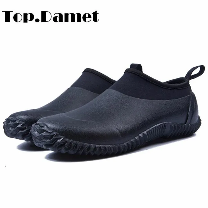 Chaussures La Automne Noir Plus Imperméables Rond Peu Profonde Hommes Rainboots TopDamet Couleur Sur Taille Black Bout Glissement Caoutchouc Mode Hiver Mâle CQdBosrthx