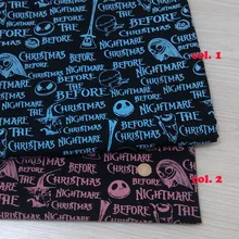 x 50 см 1 шт., ткань с черепом, хлопок, ткань Telas, Лоскутная, хлопковая, парусиновая, с принтом черепа, ткань для шитья, сделай сам, одежда и домашняя одежда