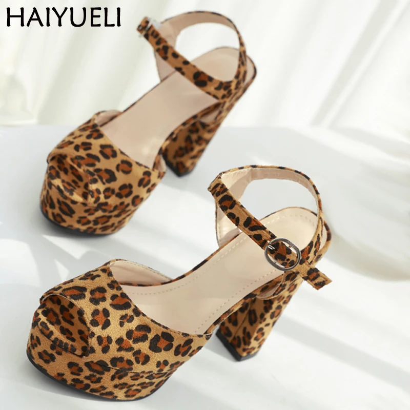 

Ladies Shoes And Sandals Black High Heel Sandals Women Leopard Shoes Summer Platform Gladiator Sandals Fashion Party High Heels