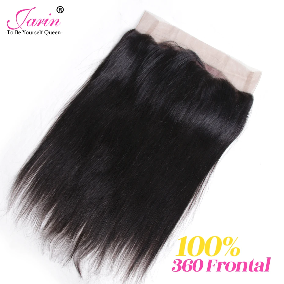 JARIN перуанский прямые волосы человеческие волосы 2/3 Связки с закрытием 360 кружева фронтальной естественная цветные волосы Реми расширение