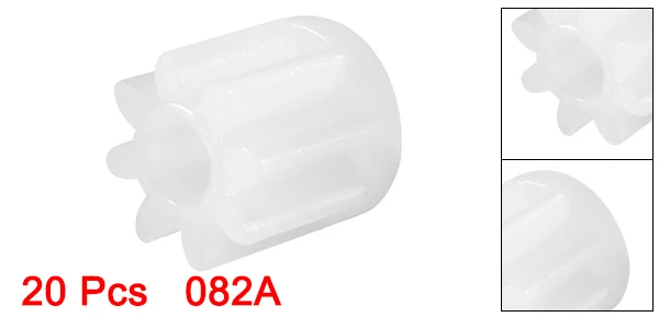 20Pcs 082A Plastic Gear Toy Accessories with 8Teeth for DIY Car Robot Motor