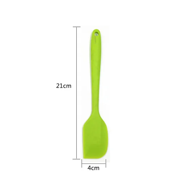 GLANYOMI многоцветная пищевая антипригарная силиконовая лопатка для приготовления пищи, набор для печенья, кондитерских изделий, скребок, силиконовая лопатка для выпечки торта - Цвет: Small Green