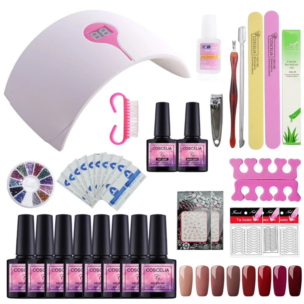 

Manicure Set Of Tools Nail Set Kit UV Led Lamp 40Color UV Gel Nail Polish Art Tools Nail Set Kit Building Tools For Manicure Gel