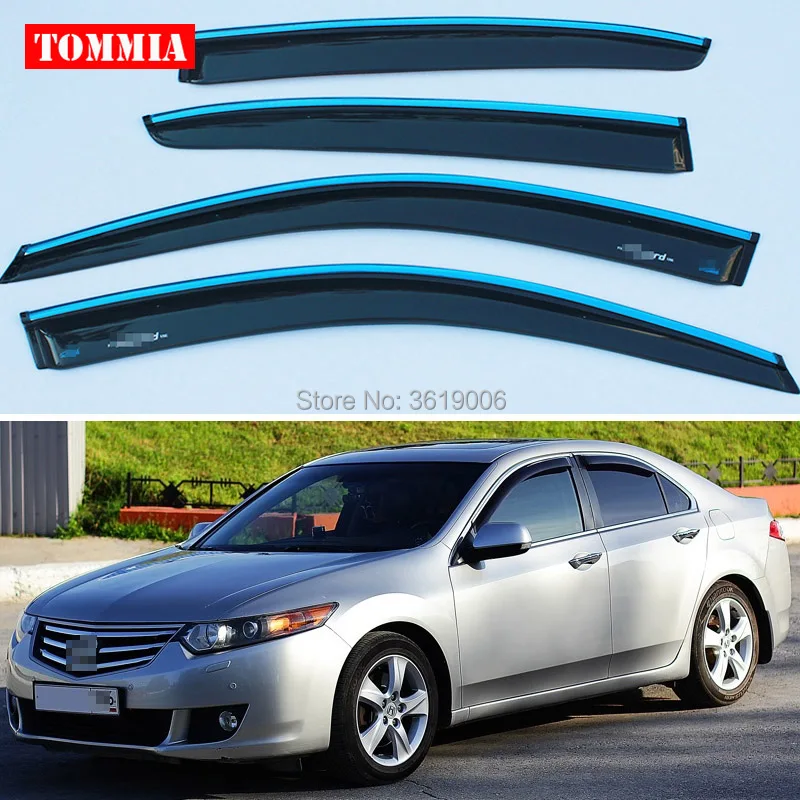 

tommia Brand New For Honda Accord 8th 2008-2013 Window Visor Shade Vent Wind Rain Deflector Guards Cover 4pcs/Set