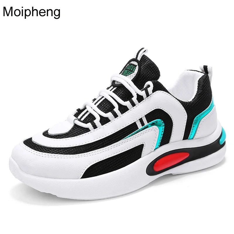 

Moipheng 2019 Spring Womens Shoes Flat Platform Sneakers Breathable Mesh Black Sneakers Shoes Ladies Laces Walking Shoes