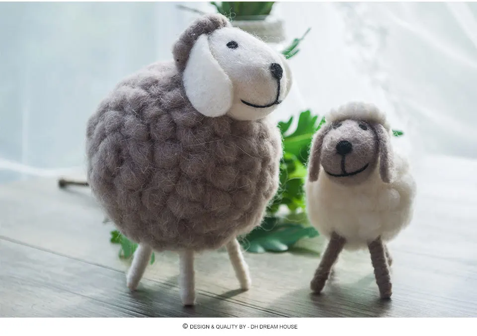 Genuine Northyle cute mini sheep wool miniature sheep craft figurine home decoration accessories christmas gift